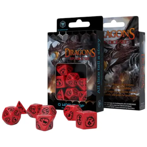 Набор кубиков Dragons Red & black Dice Set , 7 шт. (SDRA04)