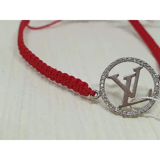 Браслет из текстиля Империя золота с серебряными вставками и фианитами. БС144С - фото 2