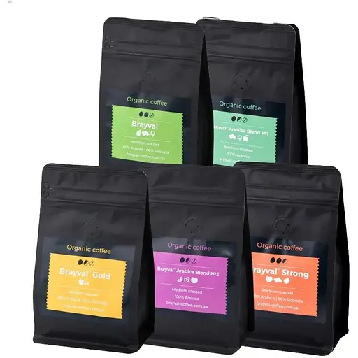 Де густационный набор кофе Brayval 5x0,2 кг - фото 1