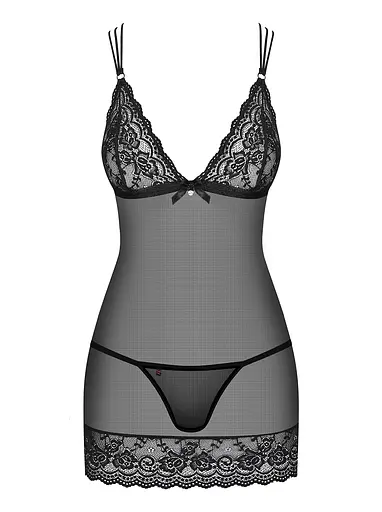 Комплект білизни Obsessive 854-CHE-1 L/XL чорний - фото 6