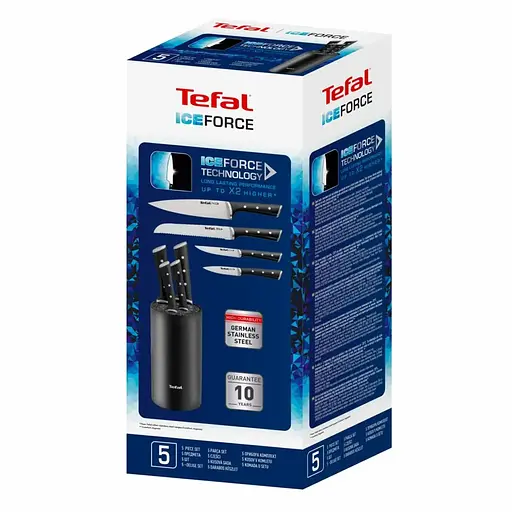Tefal Набір ножів Ice Force, у пластиковій колоді, 4шт, нержавіюча сталь, пластик, чорний - фото 6
