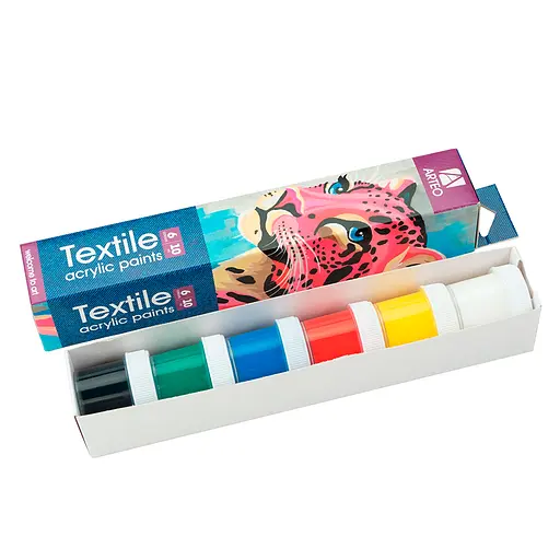 Набор акриловых красок для росписи тканей Animals 6×10 мл Arteo - фото 2