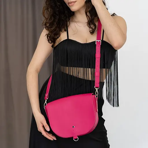 Жіноча шкіряна сумка Ruby L фуксія - фото 7