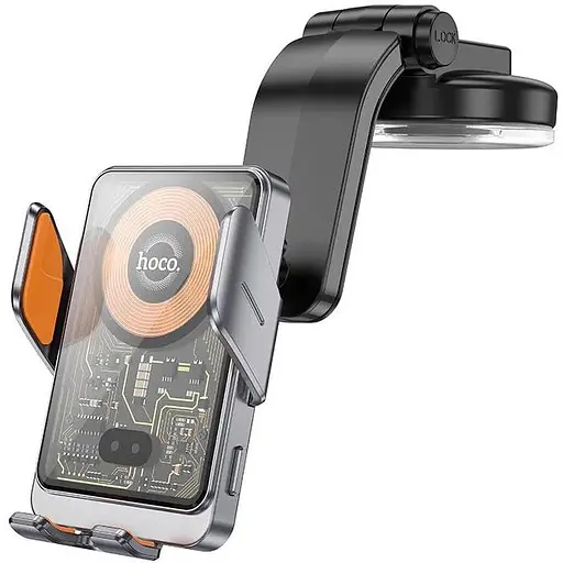 Держатель Hoco Transparent Discovery Edition wireless fast charging Car holder center console HW8 15W - фото 1