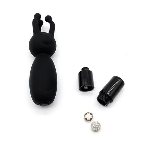 Вібратор з додатковими вусиками та посмішкою Чорний K0128-2 - фото 1