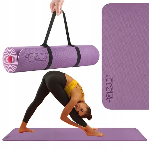 Коврик (мат) спортивный 4FIZJO TPE 180 x 60 x 0.6 см для йоги и фитнеса Violet/Pink (P-5907739316950) - фото 1