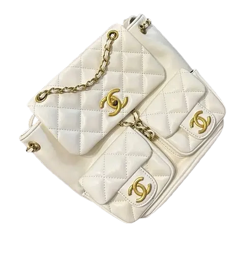 Жіночий рюкзак з кишеньками (Білий)