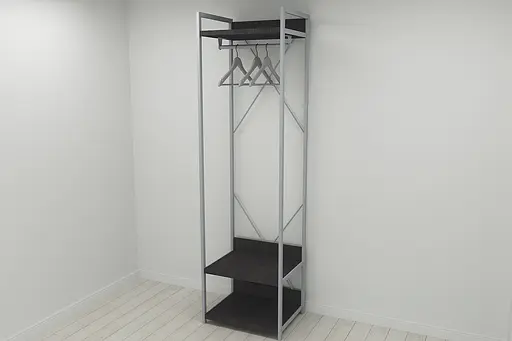 Шафа Гардероб Уні секція 1 серії Конект Ferrum-decor 220x60x50см Сірий метал ДСП Венге Магія 32 мм (FRD-104504) - фото 6