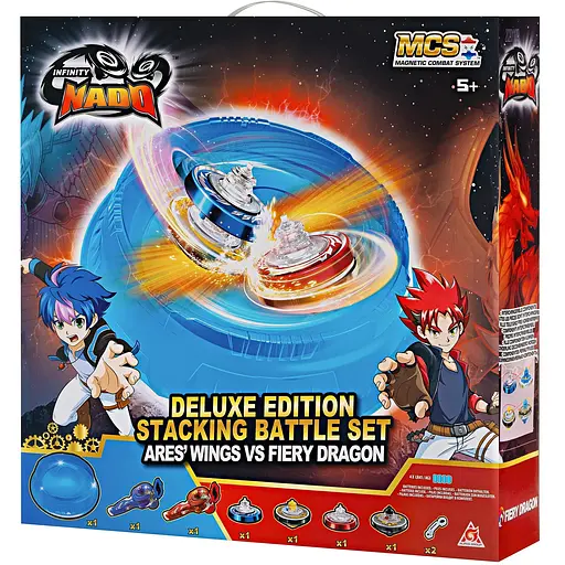 Infinity Nado Арена Infinity Nado V Deluxe Battle Set комплект с двумя волчками Ares' Wings vs Fiery Dragon Крылья Арес против Огненного Дракона