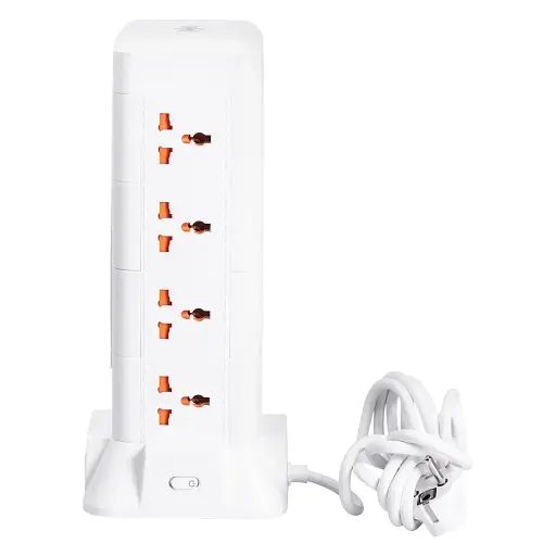 Сетевой фильтр-удлинитель Yiwu HP-5-9MF TOWER B24 2,8 м 12 розеток 3USB + 1PD LED-лампа белый  - фото 6