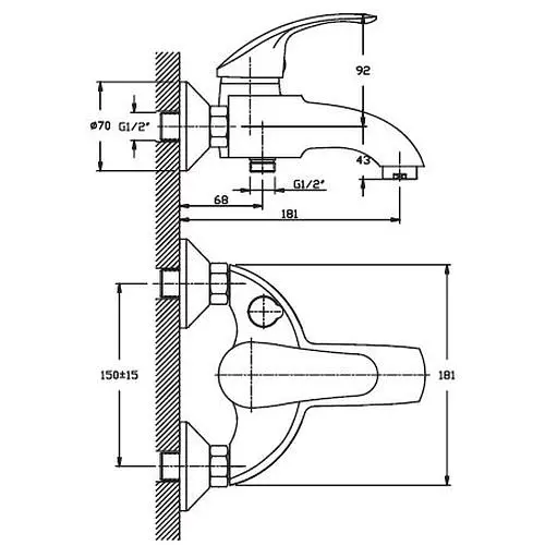 Змішувач для ванни Haiba MARS 009 HB0261 - фото 2