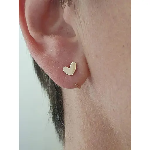 Золоті сережки-пуссети Favoritum Серця. 210186 - фото 2