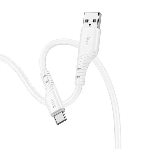 Кабель з посиленим обплетенням Hoco X97 Type-C Crystal color silicone charging data cable 1 метр білий