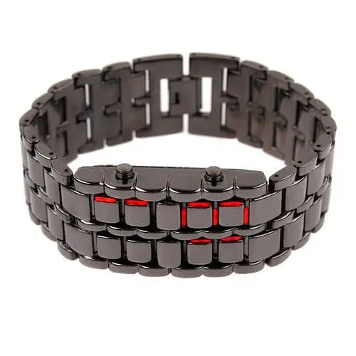 Часы-браслет Led Watch Iron Samurai Черный с красными светодиодами (IBW012BR) - фото 10