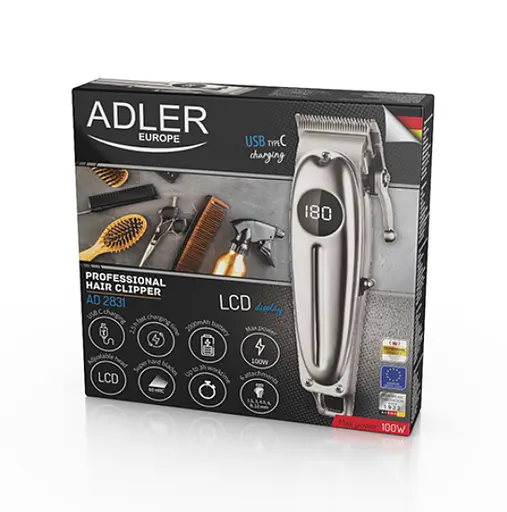 Профессиональная машинка для стрижки волос хромированная Adler 2831 - фото 10