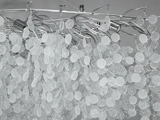 Інноваційна кришталева люстра Гліцинія витягнутої форми,15 ламп, хром - фото 2