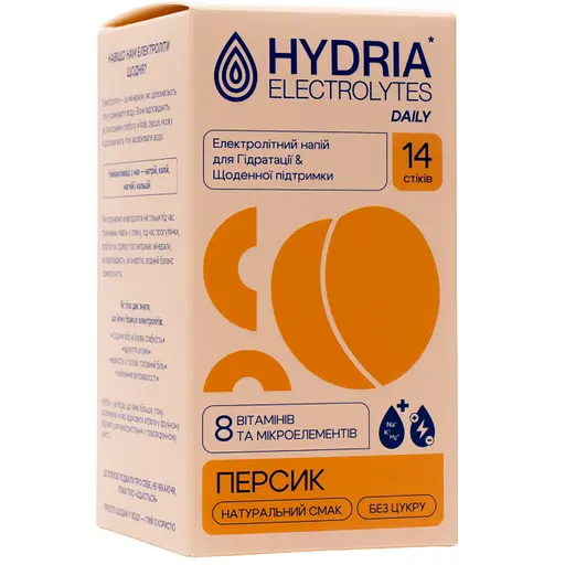 Електроліти Hydria Electrolytes Daily №14 персик 14x5 г  - фото 1