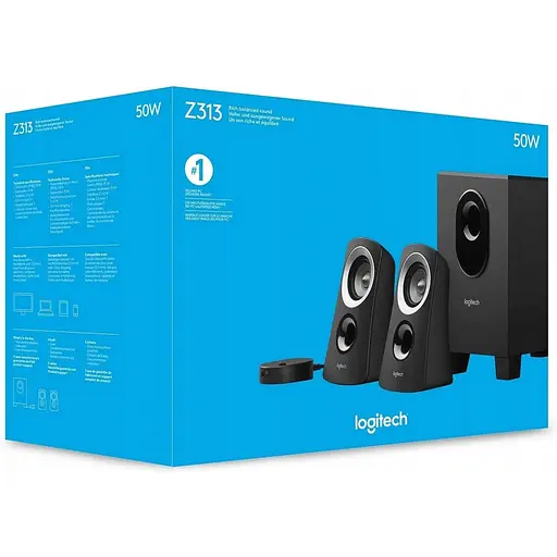 Акустическая система Logitech 2.1 Z313 Black (980-000413) - фото 8