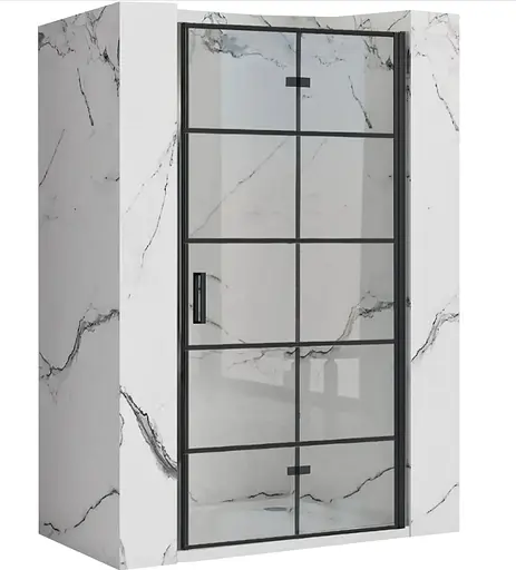 Душові двері Rea Molier 110 black REA-K5660, прозорий, чорний матовий - фото 4
