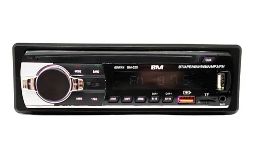 Автомагнитола Boschmann BM-520 1DIN с Bluetooth, RGB-подсветкой панели, двойным USB, поддержкой microSD/TF, AUX-входом, MP3 - фото 2