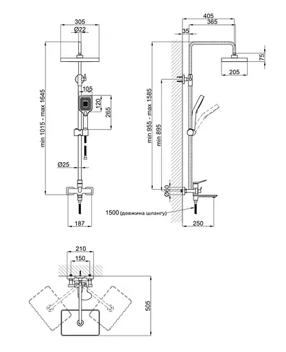 Душевая система универсальная Qtap Presto Chrome с изливом QTPRE111CRM45575 - фото 9