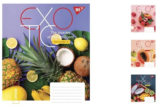 Зошити учнівські 48 аркушів лінія YES Exotic, 10 шт. в упаковці