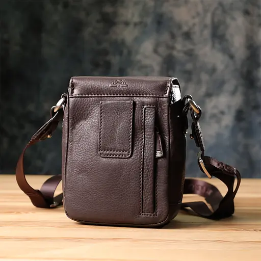 Компактна чоловіча сумка з м'якої натуральної шкіри TONY PEROTTI 14х17х8 см sum0027410 - фото 10