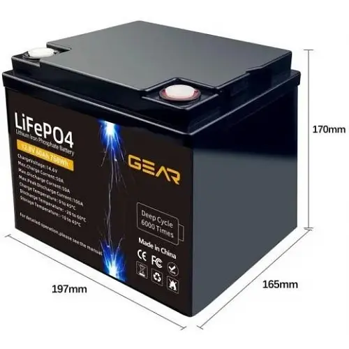 Аккумулятор Gear LiFePO4 12.8V 60AH (BMS-60A/60A), Q1 - фото 2