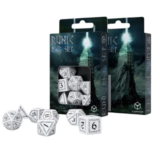 Набор кубиков Runic White & black Dice Set , 7 шт. (SRUN02)