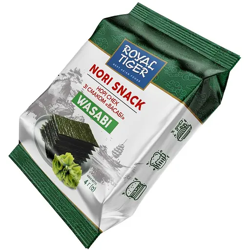 Норі снек Royal Tiger зі смаком васабі 4 г