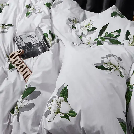 Комплект постільної білизни Moon&Star Бязь Gold Люкс Wisteria White Євро 200х220 наволочки 2х50х70 - фото 2