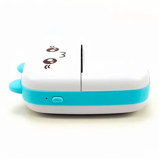 Термопринтер детский для печати с телефона с набором бумаги 10 шт белый с бирюзовым - фото 3