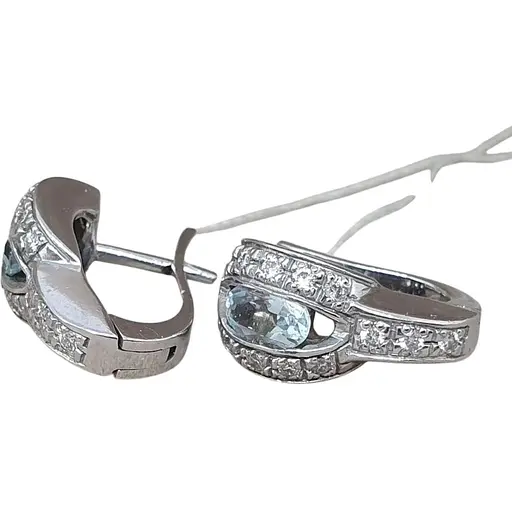 Золоті сережки ЮЗ "Багет" з діамантами та топазами. Б2235/1