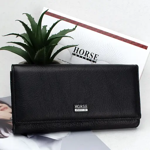 Гаманець жіночий шкіряний Horse Imperial A0001 чорний - фото 1