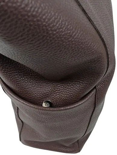 Женская кожаная сумка на двух ручках Borsacomoda темно-коричневая sum0028739 - фото 6