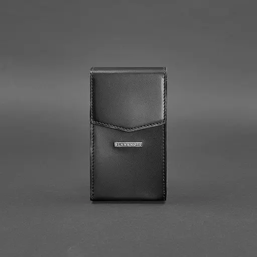 Вертикальна жіноча шкіряна сумка Mini чорна поясна / кроссбоді - фото 10