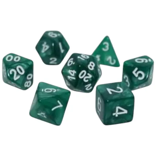 Набір кубиків Pearl 7 Dice Set - Dark Green , 7 шт. (g7dpearl05)