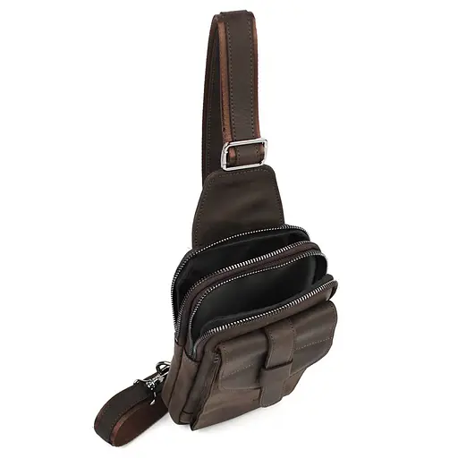 Мужской кожаный слинг на два отделения LIMARY 30х16.5х5 см sum0028212 - фото 2