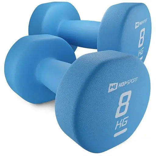 Гантели для фитнеса Hop-Sport неопреновые круглые HS-V080DR 2x8кг голубой - фото 2