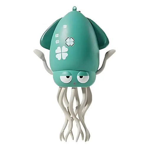 Игрушка детская интерактивная музыкальная Танцующий осьминог-кальмар на аккумуляторе Зеленый