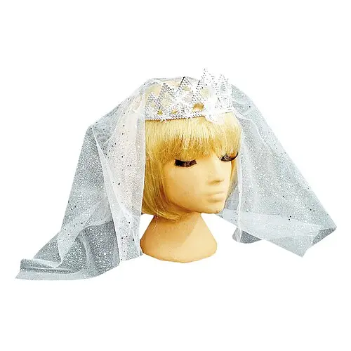 Корона Тиана с фатой и снежинками - фото 1