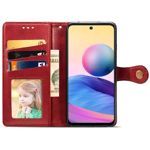 Кожаный чехол-книжка GETMAN Gallant (PU) для Xiaomi Redmi Note 13 5G Красный - фото 6