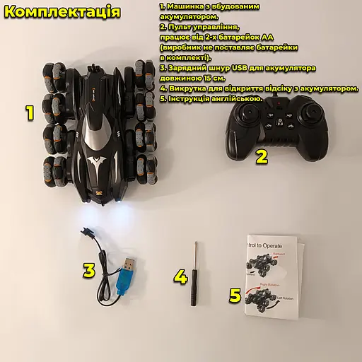 Машинка на радіокеруванні Бетмобіль 8х8. Колеса обертаються по осі. З фарами. бетмен - фото 15