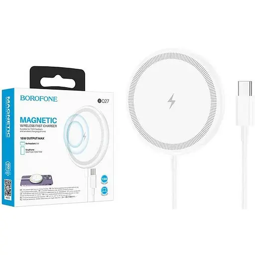 Бездротове зарядне BOROFONE BQ27 2-в-1 (для телефона та навушників) вхід TYPE-C - фото 1