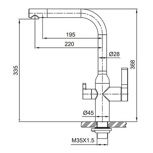 Змішувач для кухні Koer KI-72020-02 (KR4797) - фото 2