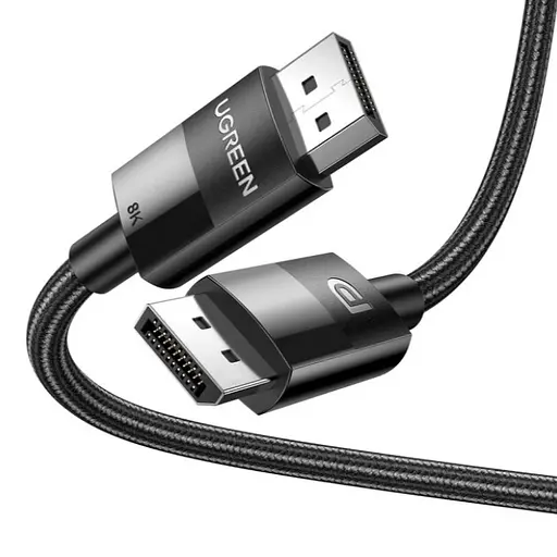 Кабель UGREEN DP114 DP 1.4 Male to Male Plastic Case Braided Cable 2m (UGR-80392) - фото 2