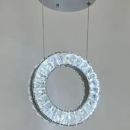 Елегантна люстра з підвісним кришталевим кільцем Ø 27 см | Арт. (T) C 141/1 (270) | Line F - фото 5