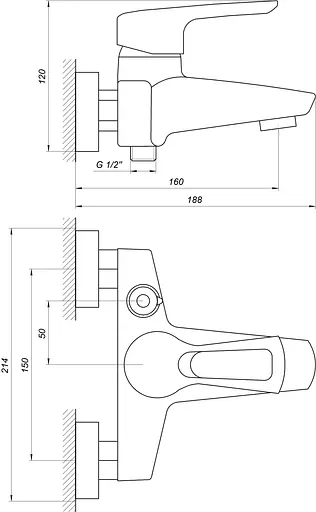 Змішувач для ванни Globus Lux Seva GLSV-0102N Хром - фото 5