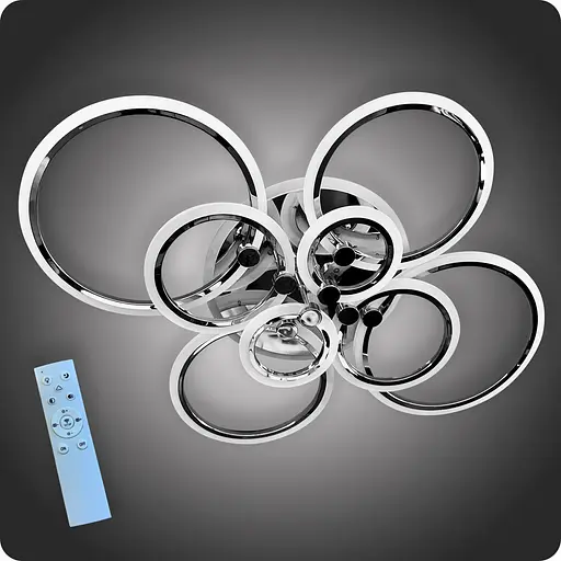Люстра світлодіодна 517 Light 3color з пультом 224Вт Хром (01231) - фото 2