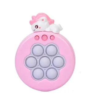 Електронна гра BH-001-002 "Мордочка" Поп Іт Pop It, музика, світло, в коробці (6903317673421) Единоріг рожевий - фото 1